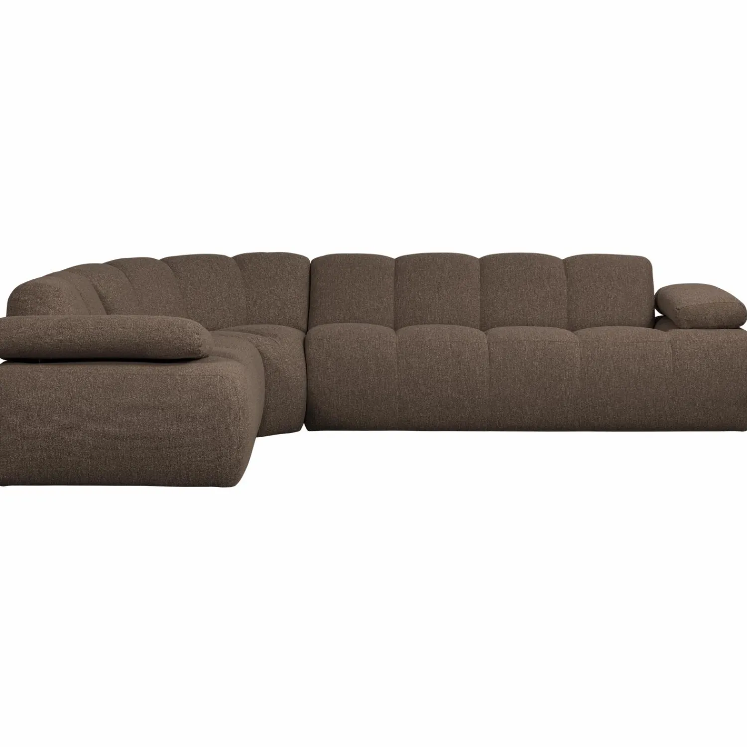 Online WOOOD Mojo hoekbank links bouclé Bruin melange