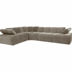 Hot WOOOD Mojo hoekbank links ribstof donker zand Donkerzand