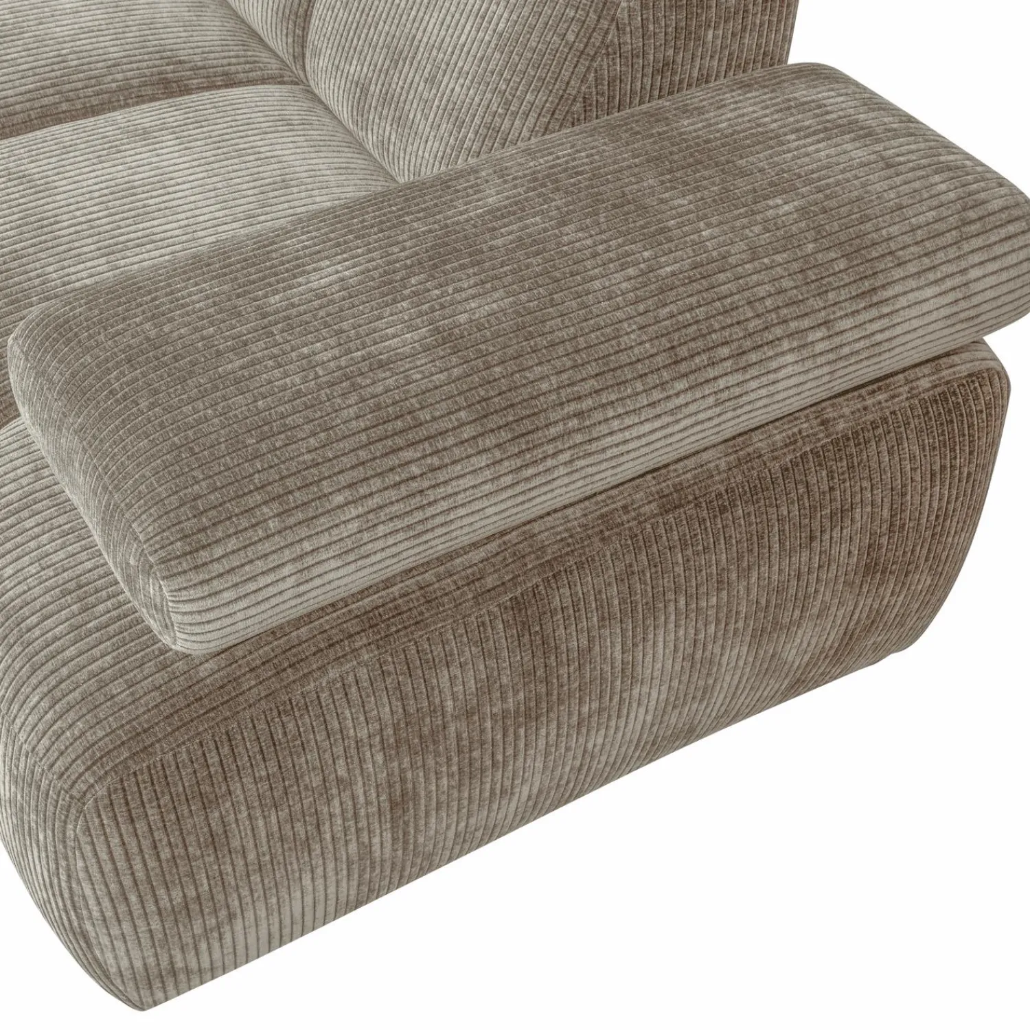 Hot WOOOD Mojo hoekbank links ribstof donker zand Donkerzand