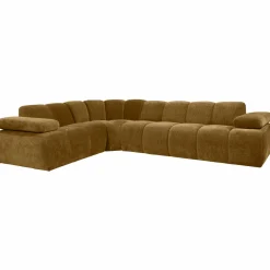 Clearance WOOOD Mojo hoekbank links ribstof Honinggeel