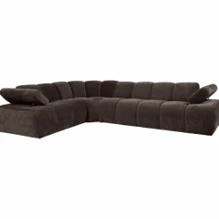 Outlet WOOOD Mojo hoekbank links ribstof Bruin
