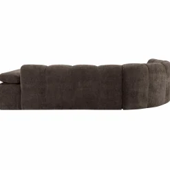Outlet WOOOD Mojo hoekbank links ribstof Bruin
