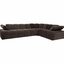 WOOOD Mojo hoekbank rechts ribstof Bruin