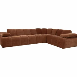 Best WOOOD Mojo hoekbank rechts ribstof Roestbruin