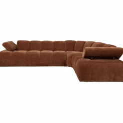 Best WOOOD Mojo hoekbank rechts ribstof Roestbruin