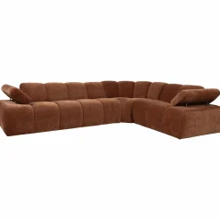 Best WOOOD Mojo hoekbank rechts ribstof Roestbruin