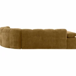 Online WOOOD Mojo hoekbank rechts ribstof Honinggeel