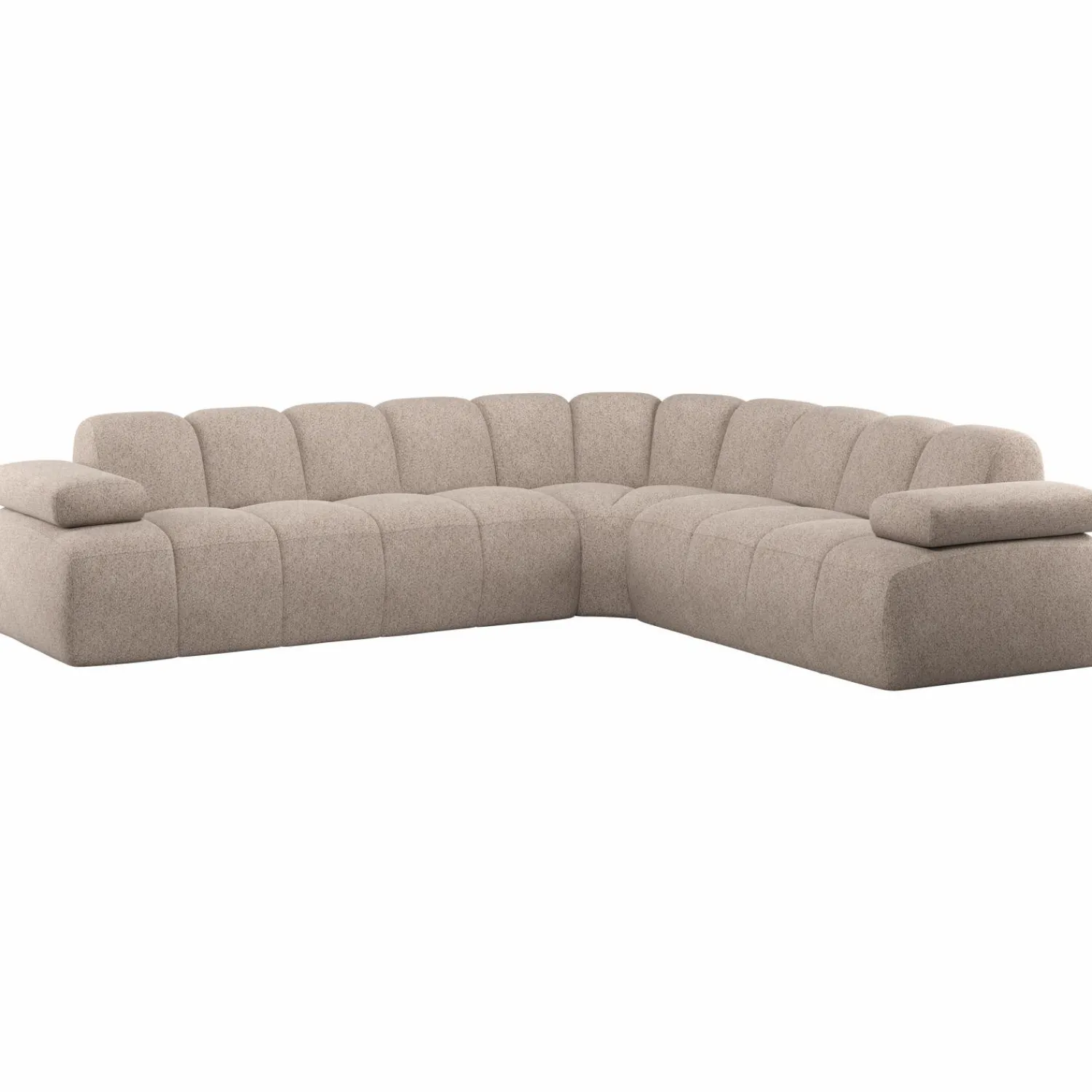 Outlet WOOOD Mojo hoekbank rechts wollig Donkerzand