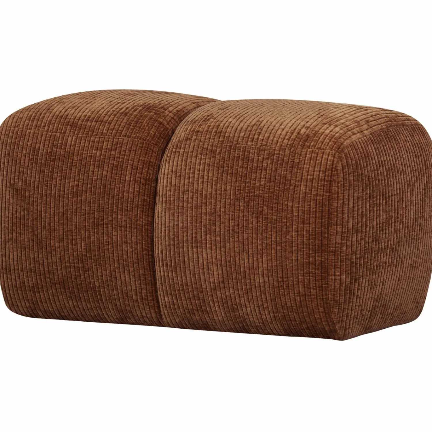 Online WOOOD Mojo poef 45x84x64 cm ribstof Roestbruin