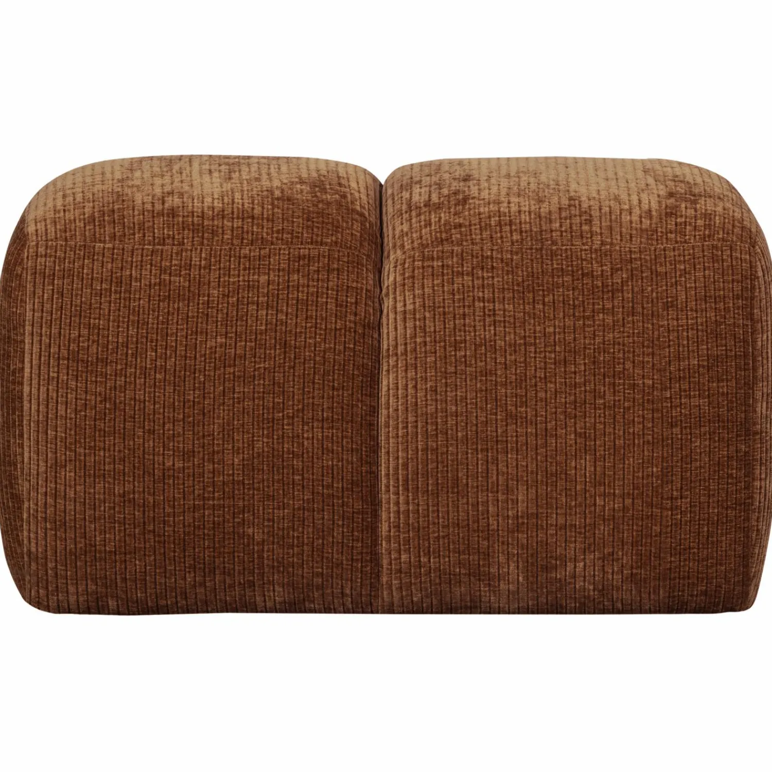 Online WOOOD Mojo poef 45x84x64 cm ribstof Roestbruin