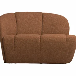WOOOD Mojo 2-zits bankje links bouclé Roestbruin melange