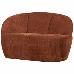 Outlet WOOOD Mojo 2-zits bankje links ribstof Roestbruin