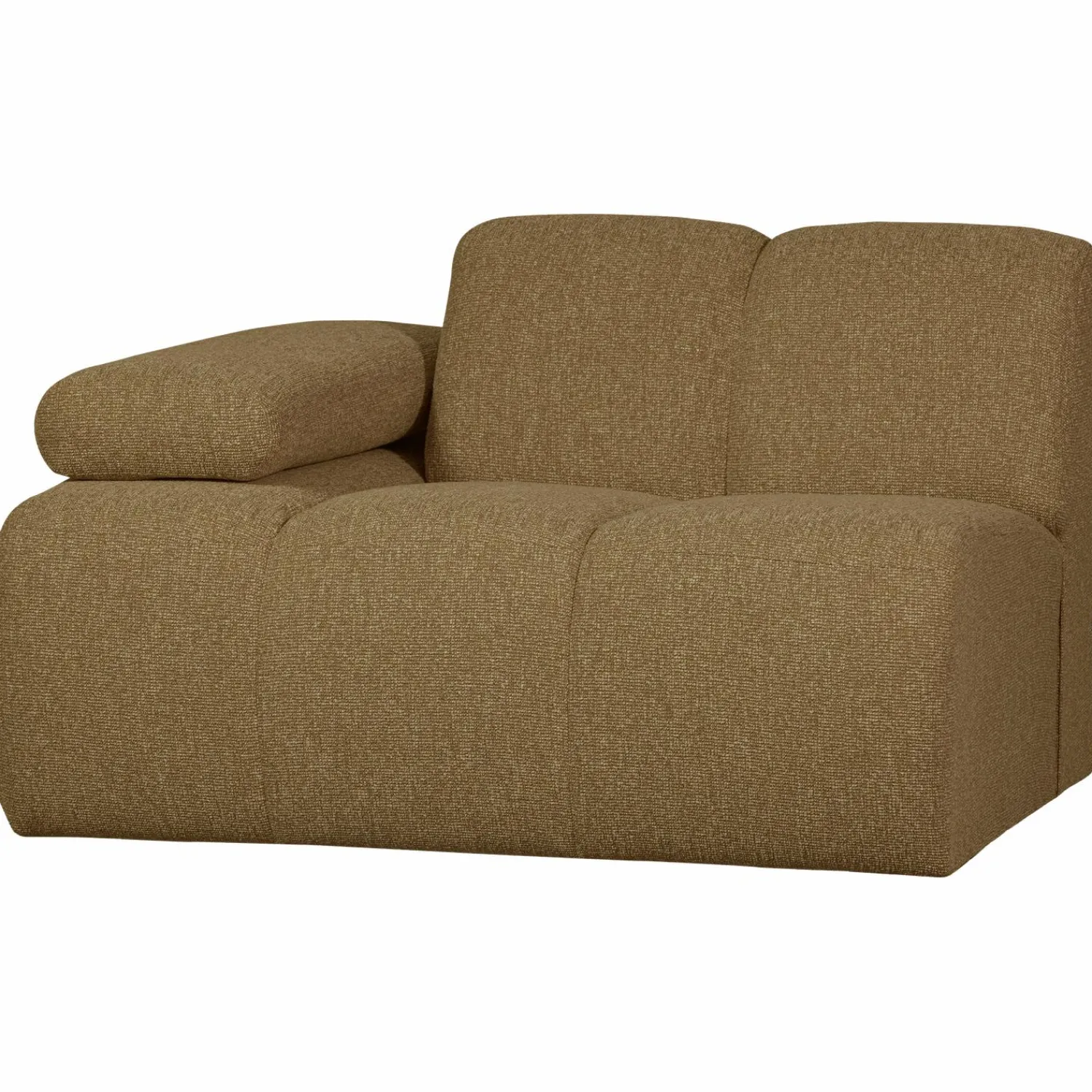 Outlet WOOOD Mojo 1-zits element arm links bouclé Geel/bruin melange