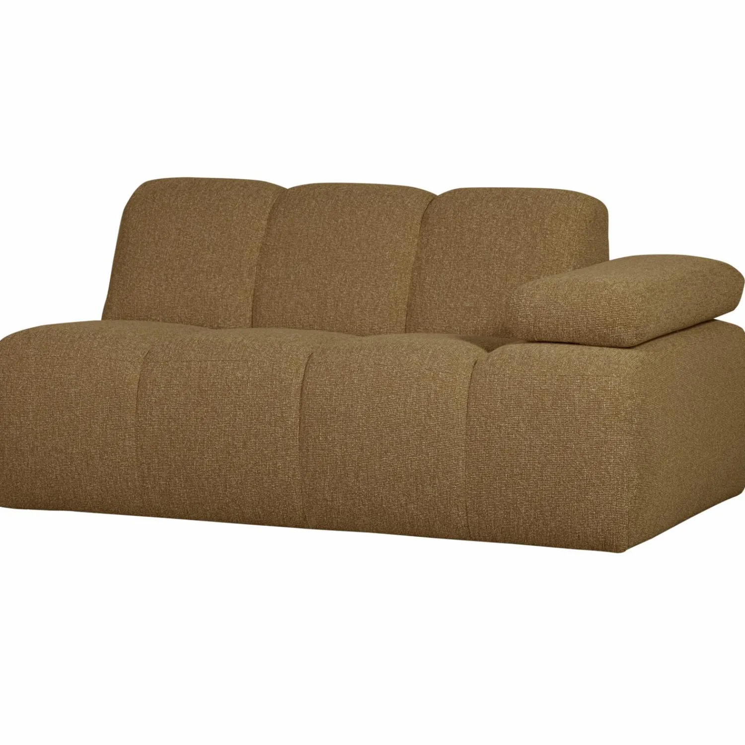 WOOOD Mojo 1,5-zits element arm rechts bouclé Geel/bruin melange