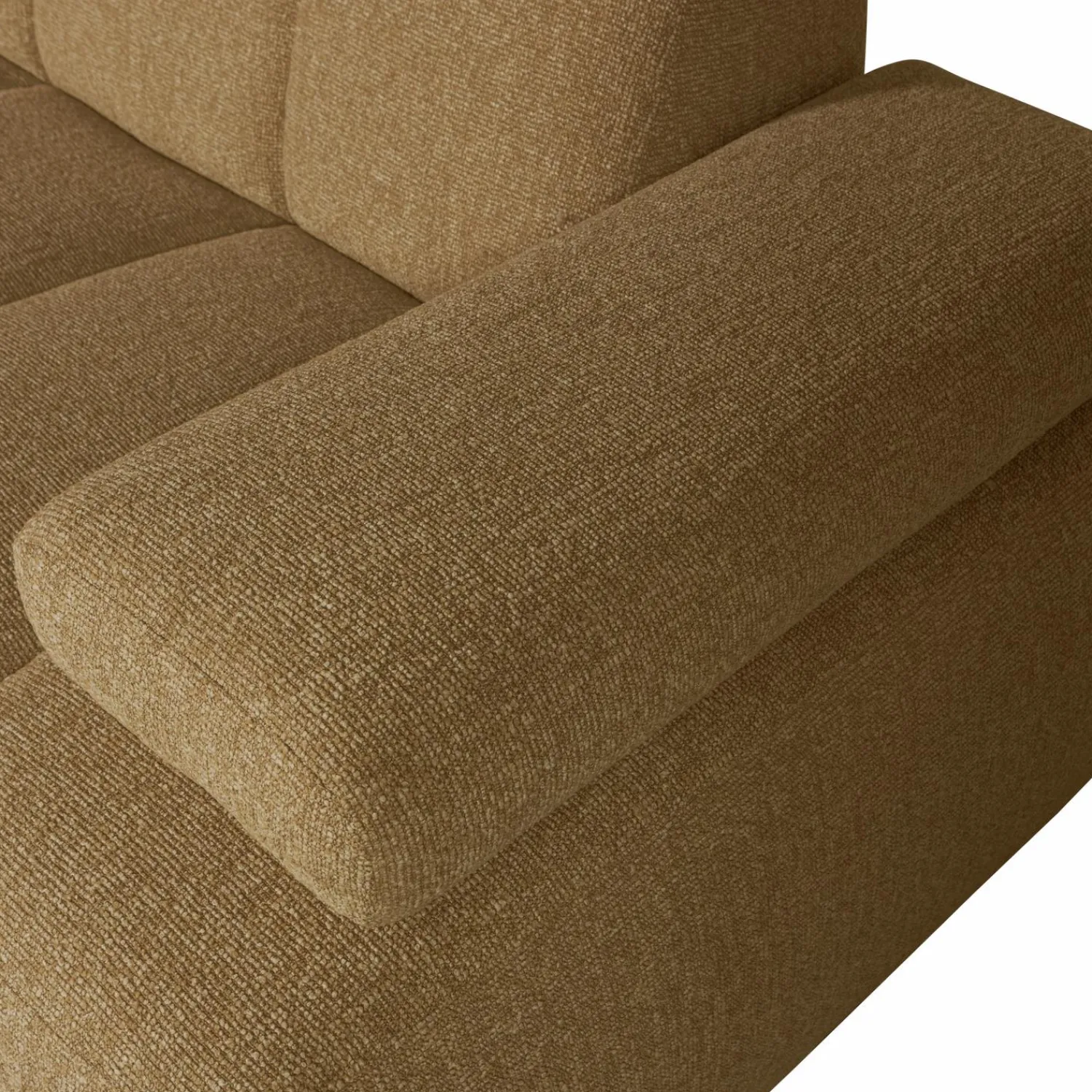 WOOOD Mojo 1,5-zits element arm rechts bouclé Geel/bruin melange