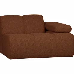 Outlet WOOOD Mojo 1-zits element arm rechts bouclé Roestbruin melange