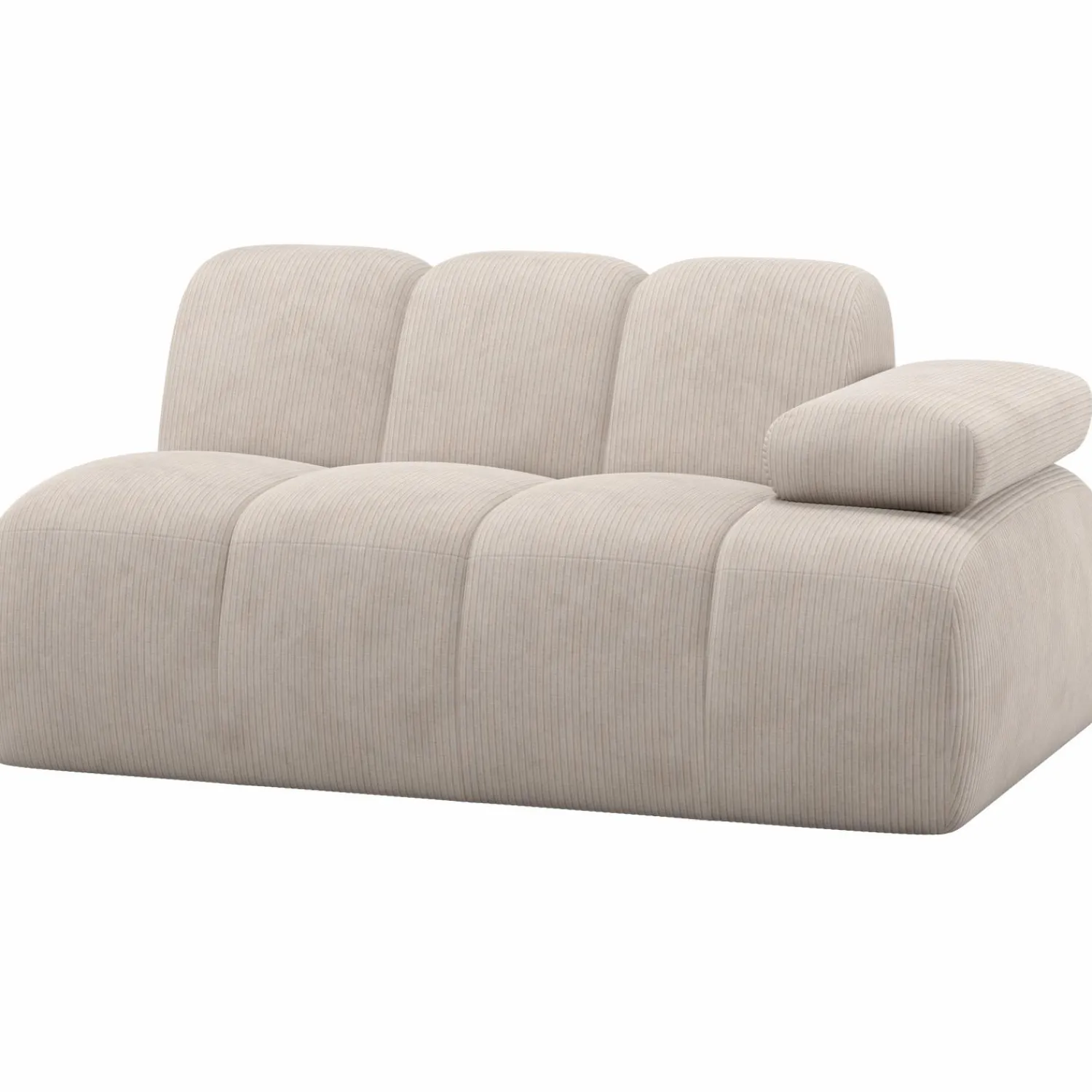 Discount WOOOD Mojo 1,5-zits element arm rechts ribstof ecru