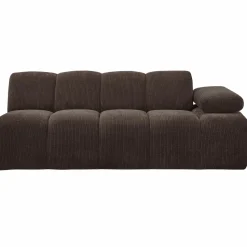 WOOOD Mojo 2-zits element arm rechts ribstof Bruin