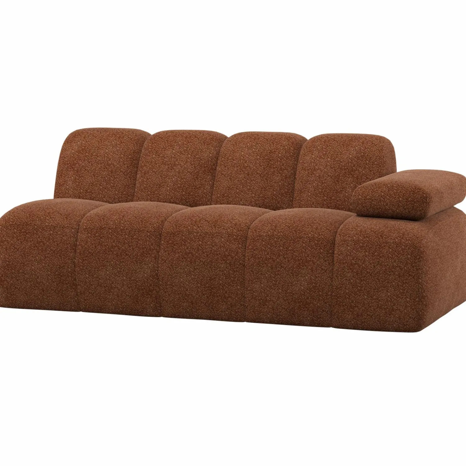 Hot WOOOD Mojo 2-zits element arm rechts wollig Roestbruin