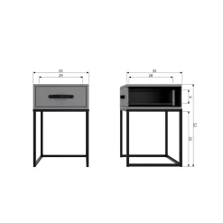 New WOOOD Morris nachtkast grenen leem