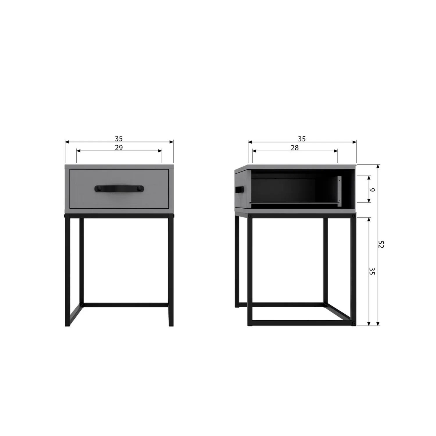 New WOOOD Morris nachtkast grenen leem