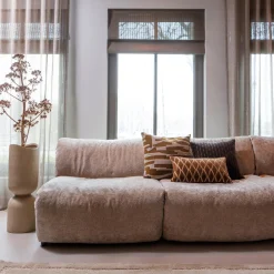 Discount WOOOD Mosi vaas/plantenpot fiber clay beige 75xø25 cm