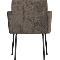 Sale WOOOD Mount eetkamerstoel met armleuning grof geweven Grijs/bruin