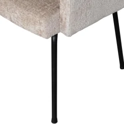 Clearance WOOOD Mount eetkamerstoel met armleuning grof geweven stof Naturel
