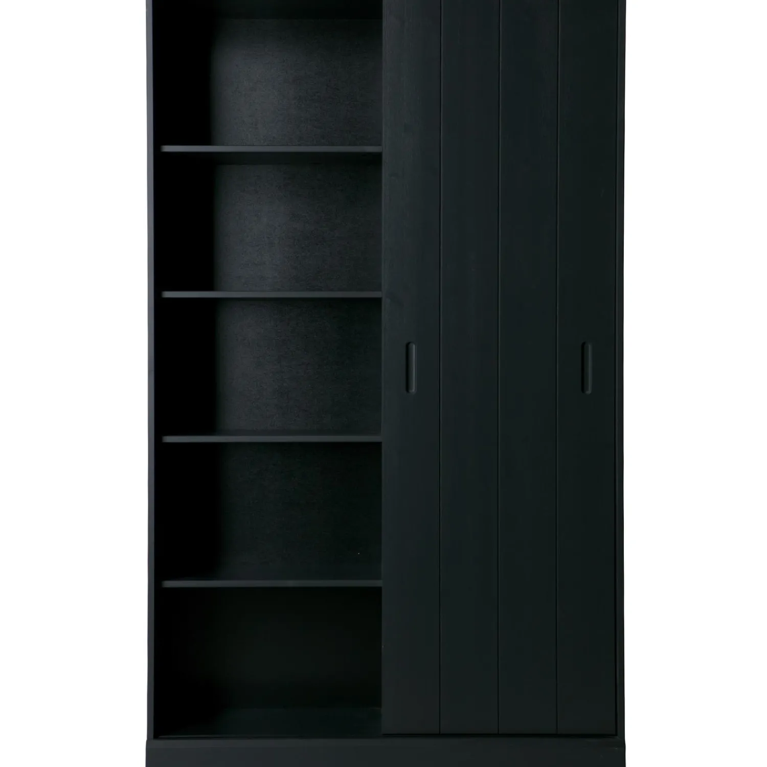 Online WOOOD Move schuifdeurkast grenen matzwart