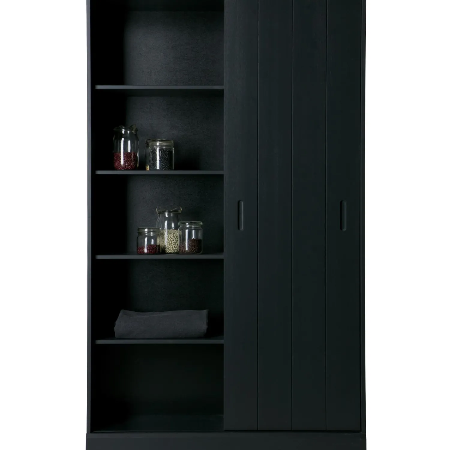 Online WOOOD Move schuifdeurkast grenen matzwart