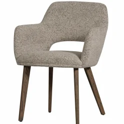 WOOOD Murat eetkamerstoel met houten poot donkerbruin Naturel