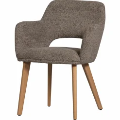 Best WOOOD Murat eetkamerstoel met houten poot naturel Taupe