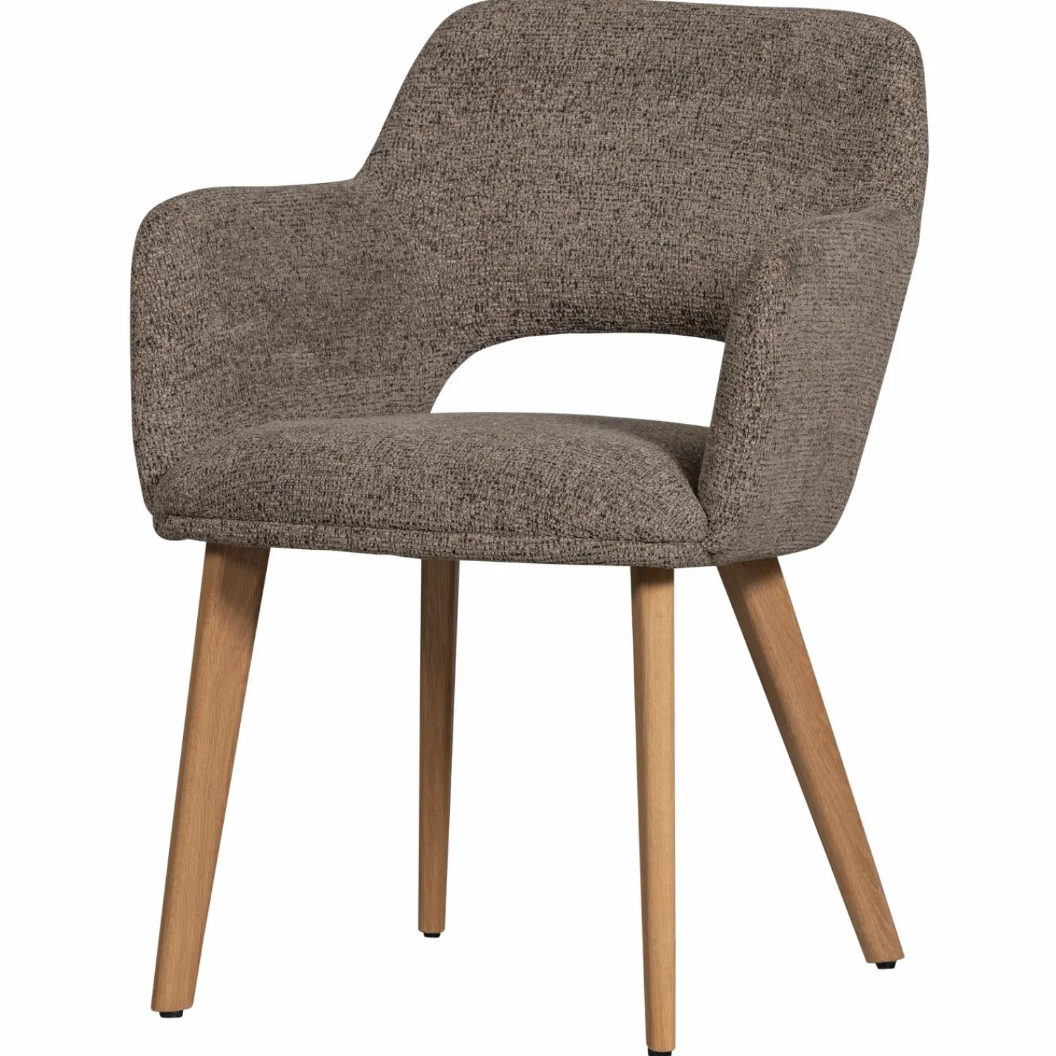 Best WOOOD Murat eetkamerstoel met houten poot naturel Taupe