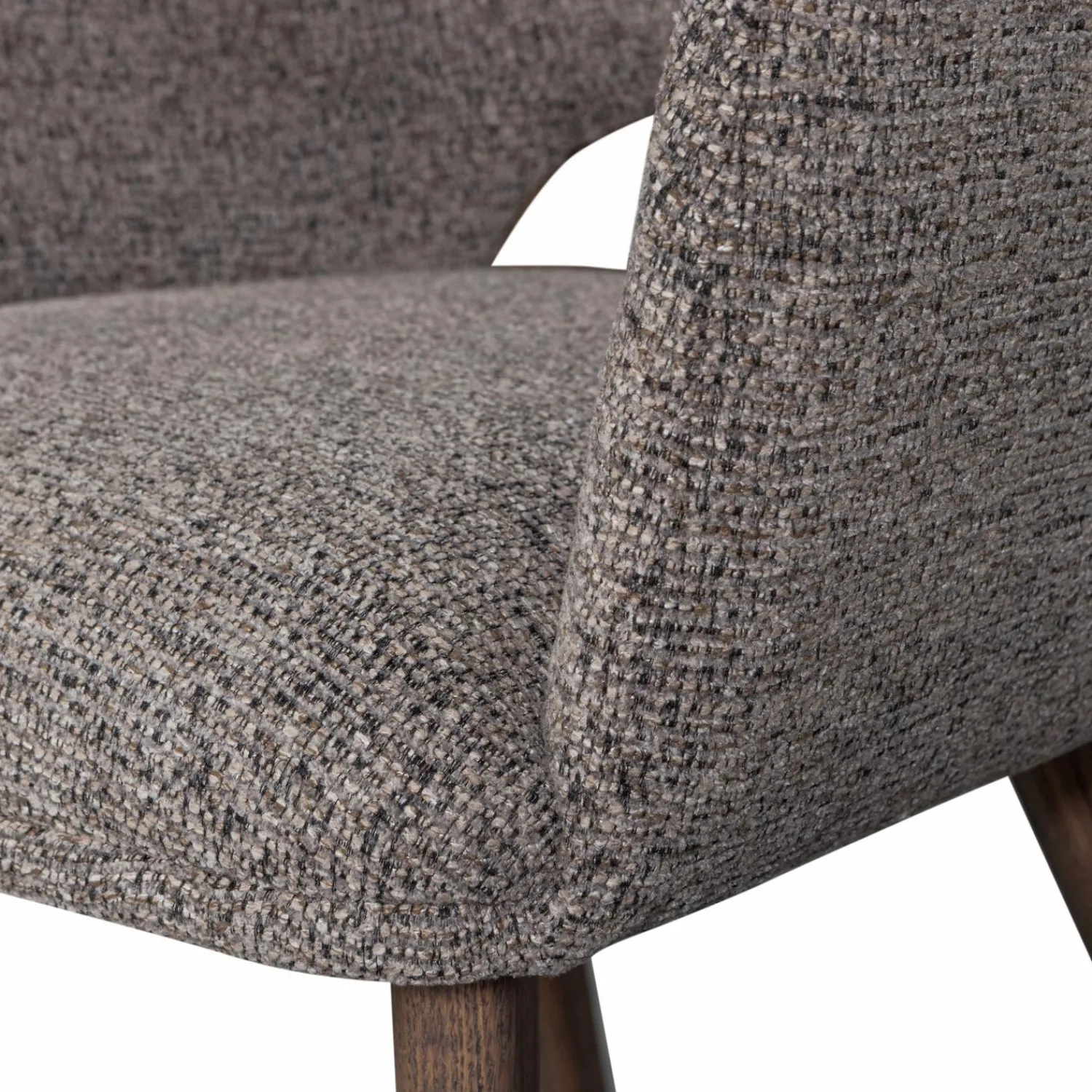 WOOOD Murat eetkamerstoel met houten poot donkerbruin Taupe