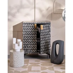 Clearance WOOOD Neva bijzettafel zwart/wit