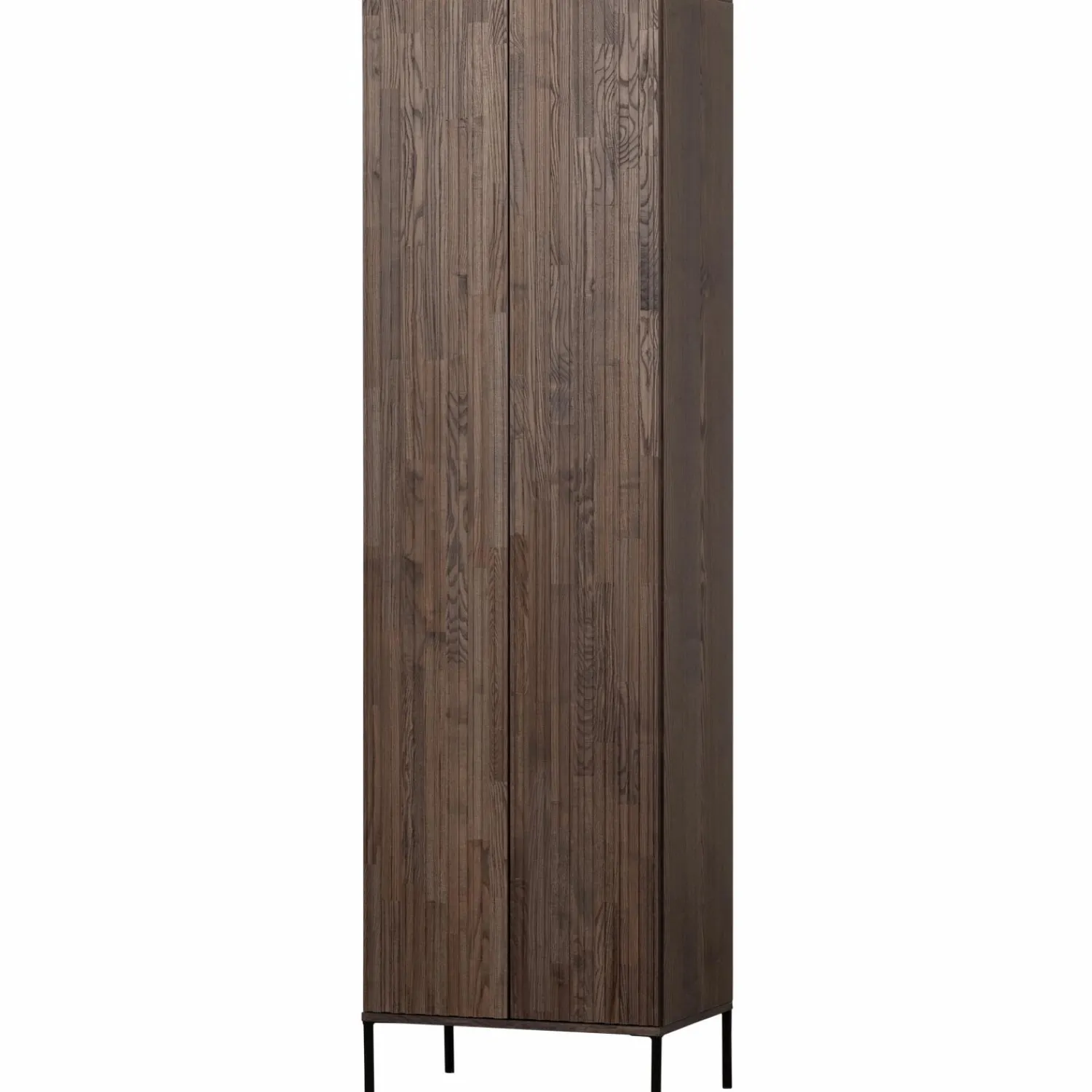 New WOOOD New Gravure hoge kast met lade essen fineer Espresso