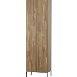 Online WOOOD New Gravure hoge kast met lade eiken blanke lak Naturel