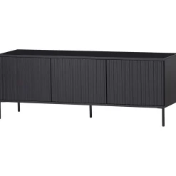 Clearance WOOOD New Gravure tv meubel 150 cm grenen Zwart