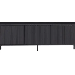 Clearance WOOOD New Gravure tv meubel 150 cm grenen Zwart