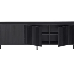 Clearance WOOOD New Gravure tv meubel 150 cm grenen Zwart