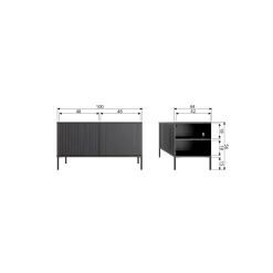 Outlet WOOOD New Gravure tv meubel 100 cm essen fineer Espresso