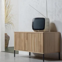 Discount WOOOD New Gravure tv meubel 100 cm eiken blanke lak Naturel