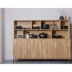 Sale WOOOD New Gravure wandkast eiken blanke lak Naturel