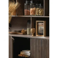 Discount WOOOD New Gravure wandkast essen fineer Espresso