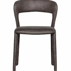 Outlet WOOOD Noble eetkamerstoel leerlook Zwart/grijs