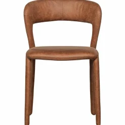 Hot WOOOD Noble eetkamerstoel leerlook Cognac