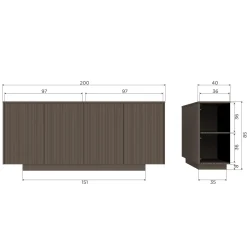 Best WOOOD Nova dressoir 200 cm grenen truffel bruin