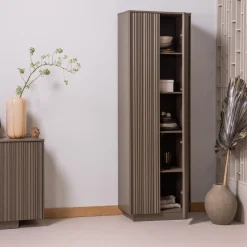 Best WOOOD Nova hoge opbergkast grenen truffel bruin