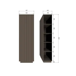 Best WOOOD Nova hoge opbergkast grenen truffel bruin