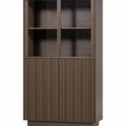 Best WOOOD Nova lage vitrinekast grenen truffel bruin